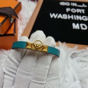 100% Authentic HERMÈS Rivale Mini Bracelet | Green | XS